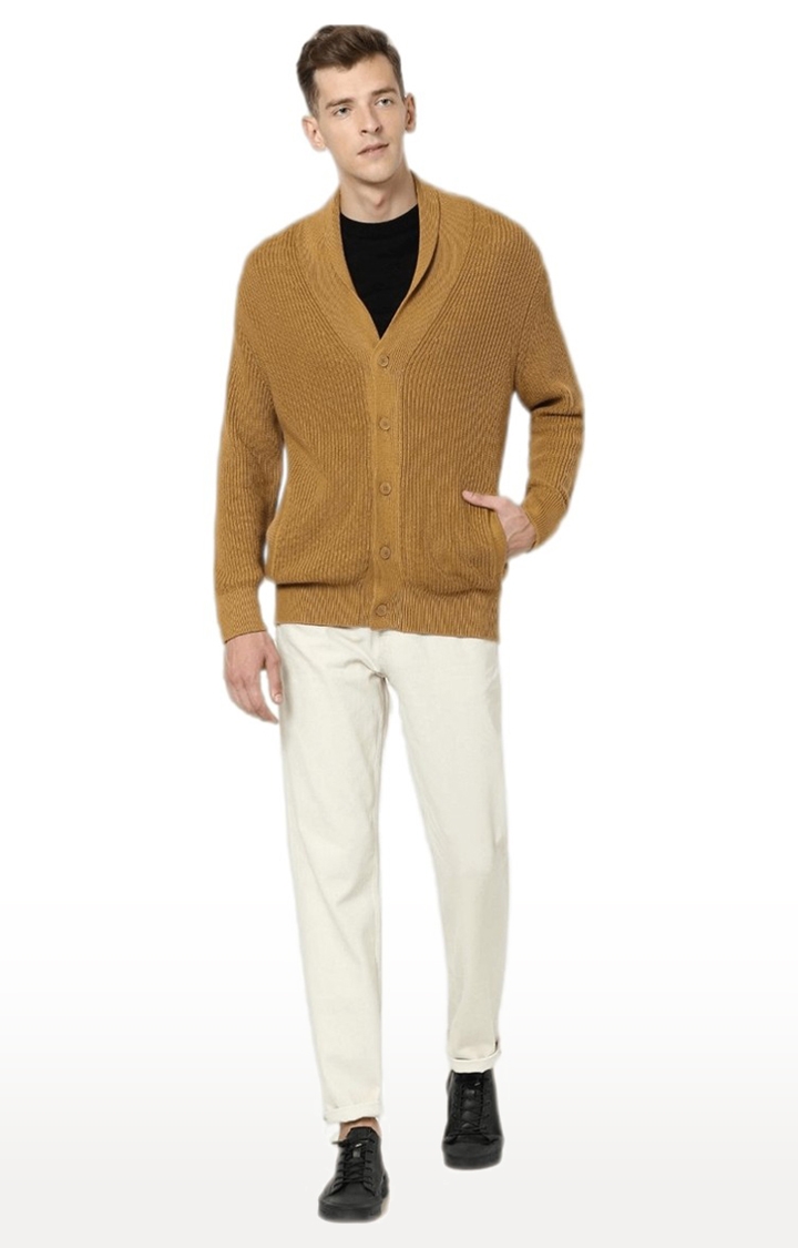 Men's Brown Textured Sweaters