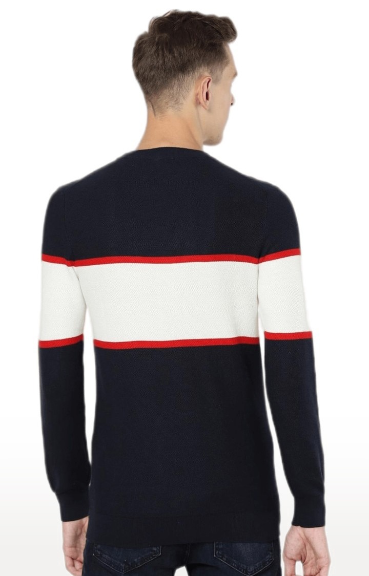 Men's Blue Colourblock Sweaters