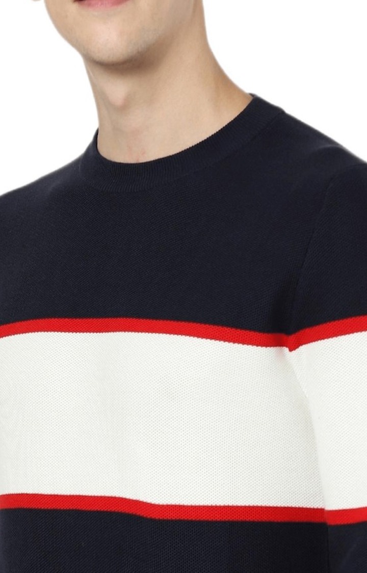 Men's Blue Colourblock Sweaters