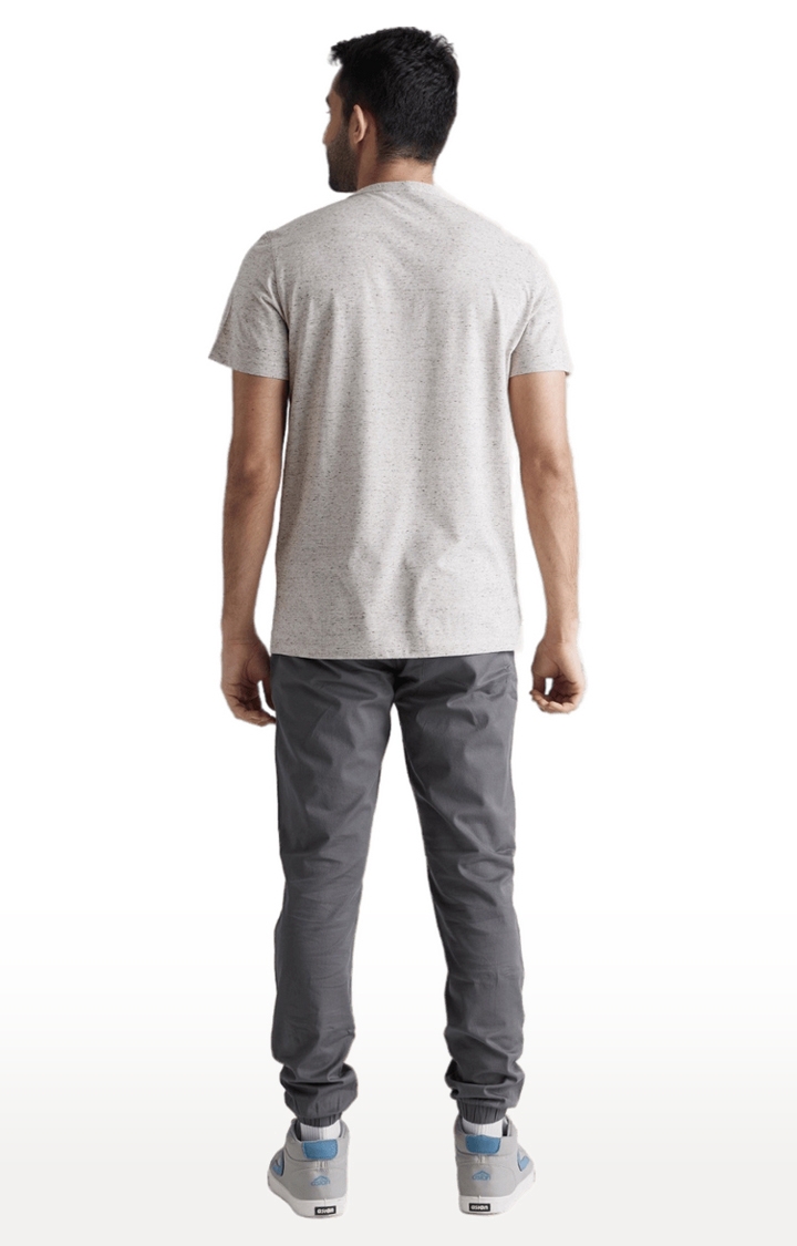 Men's Grey Melange Regular T-Shirts
