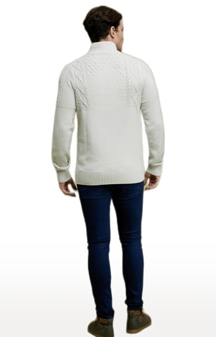 celio | Men's Grey Textured Sweaters 5