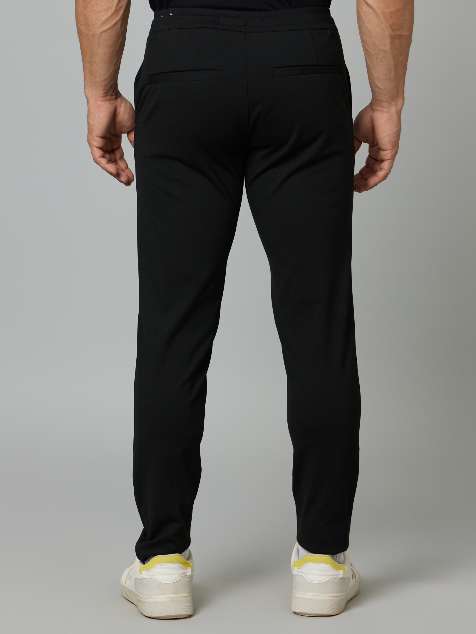 celio | Men's Black Blended Solid Trousers 1