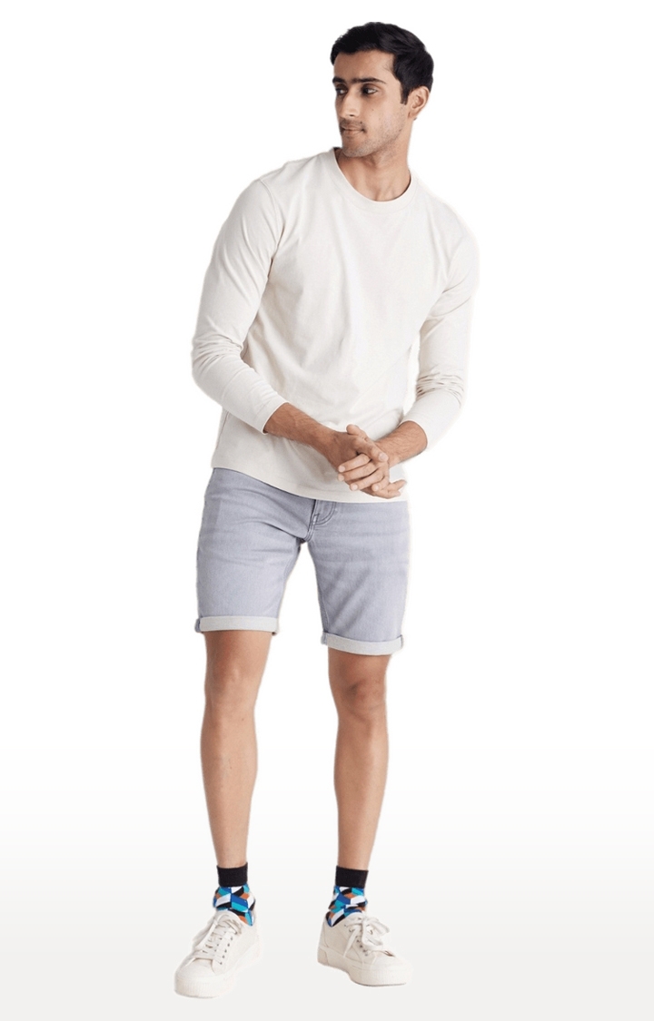 celio | Men's Beige Solid Regular T-Shirts 1