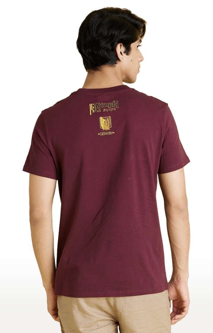 Men's Red Printed Regular T-Shirts