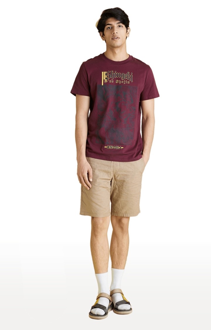 Men's Red Printed Regular T-Shirts