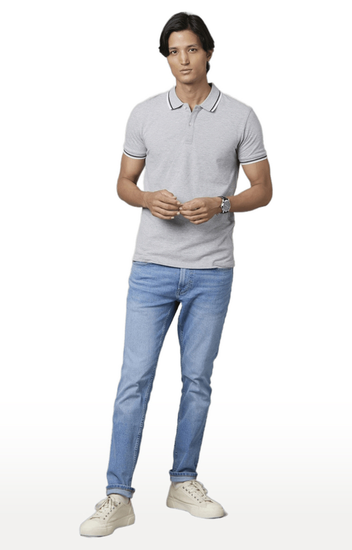 celio | Men's Grey Solid Polos 2