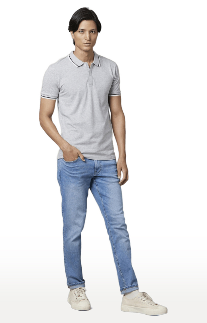 celio | Men's Grey Solid Polos 4