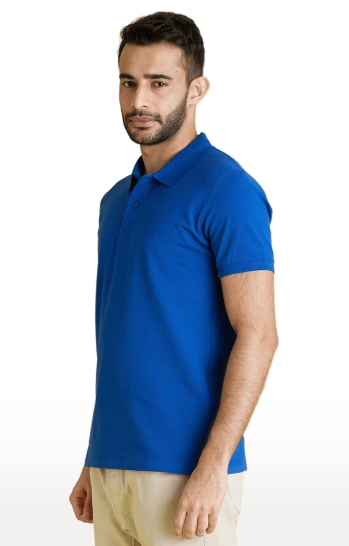 celio | Men's Blue Solid Polos