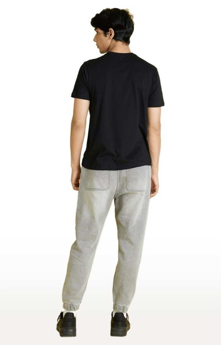 Men's Grey Polycotton Solid Joggers Jeans