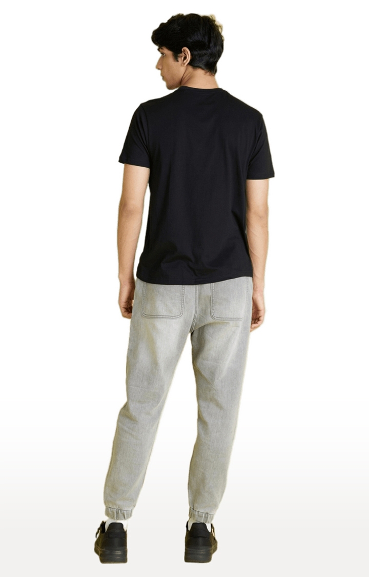celio | Men's Grey Polycotton Solid Joggers Jeans 4
