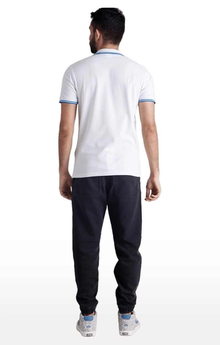 Men's Black Polycotton Solid Joggers Jeans