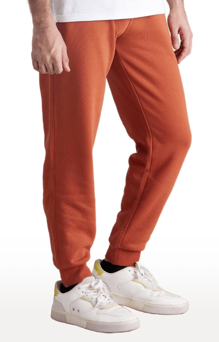 Men's Brown Polycotton Solid Casual Joggers