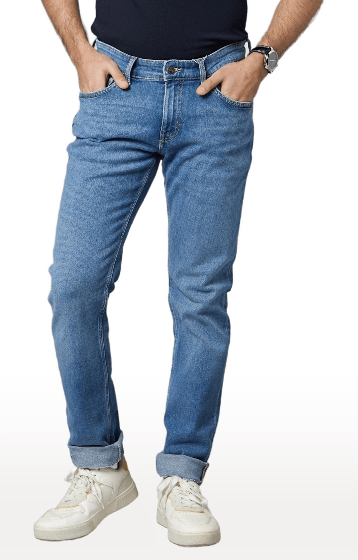 celio | Men's Blue Blended Solid Regular Jeans