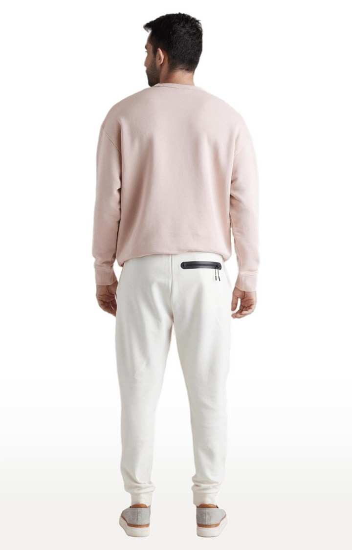 Men's Beige Polycotton Solid Casual Joggers