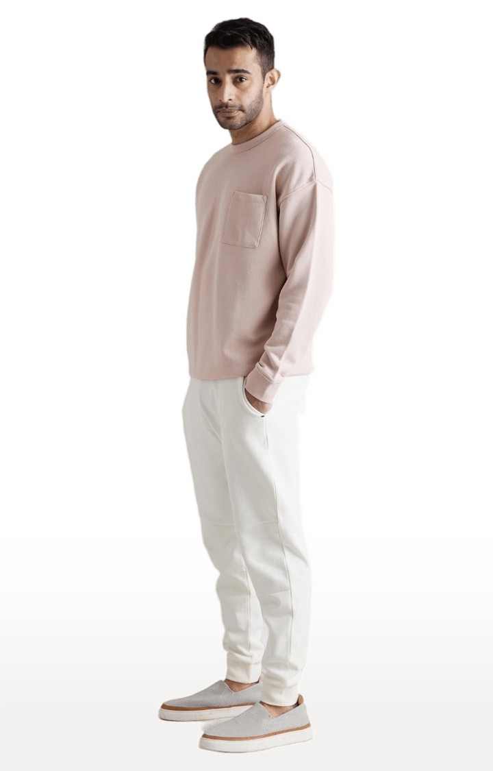Men's Beige Polycotton Solid Casual Joggers