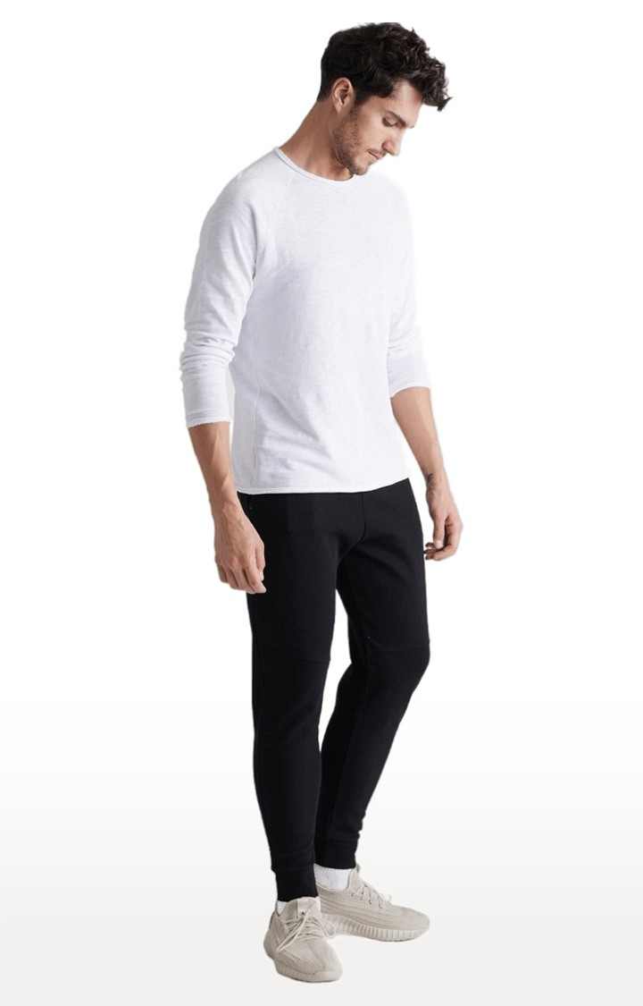 Men's Black Polycotton Solid Casual Joggers