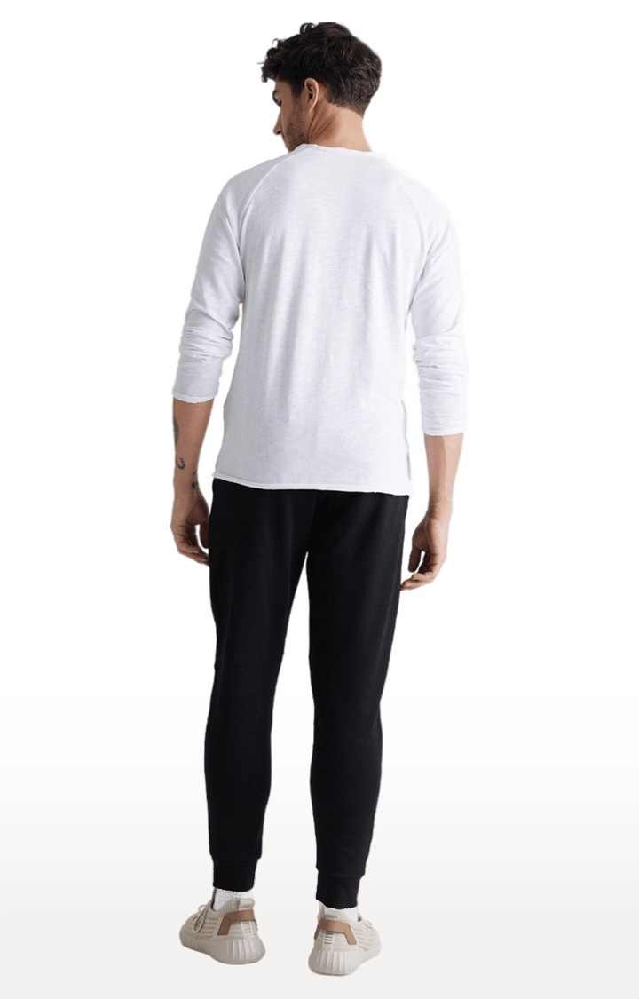 Men's Black Polycotton Solid Casual Joggers