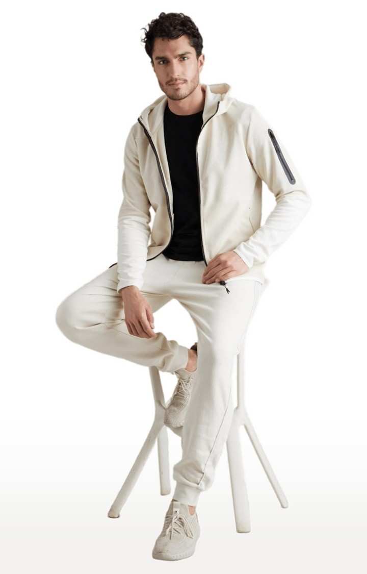 Men's Beige Solid Western Jackets