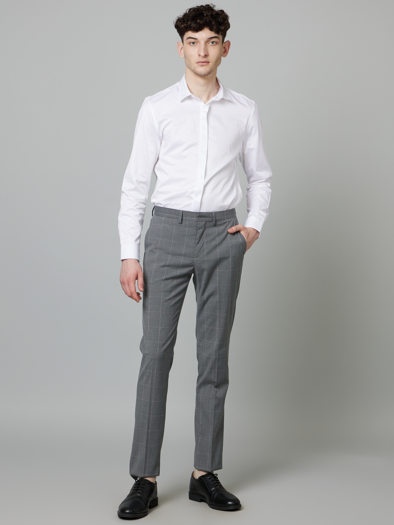 Buy JAINISH Men Slim Fit Checked Formal Trousers (Black, 32) at Amazon.in