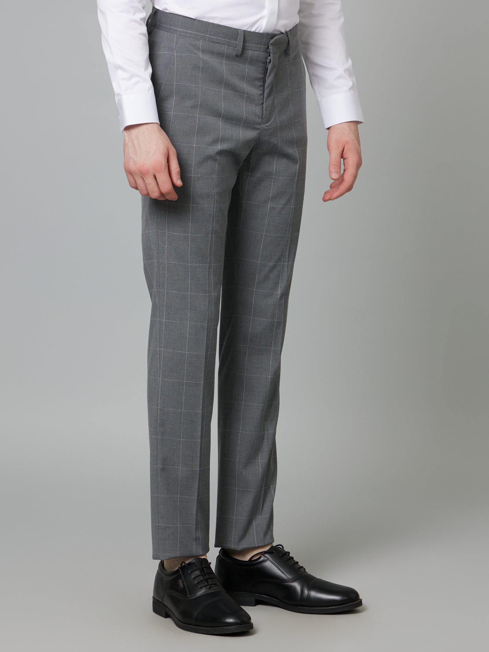 Mens Windowpane Check Tailored Fit Grey Suit Trousers Formal Wedding  Business Smart Pants - Etsy