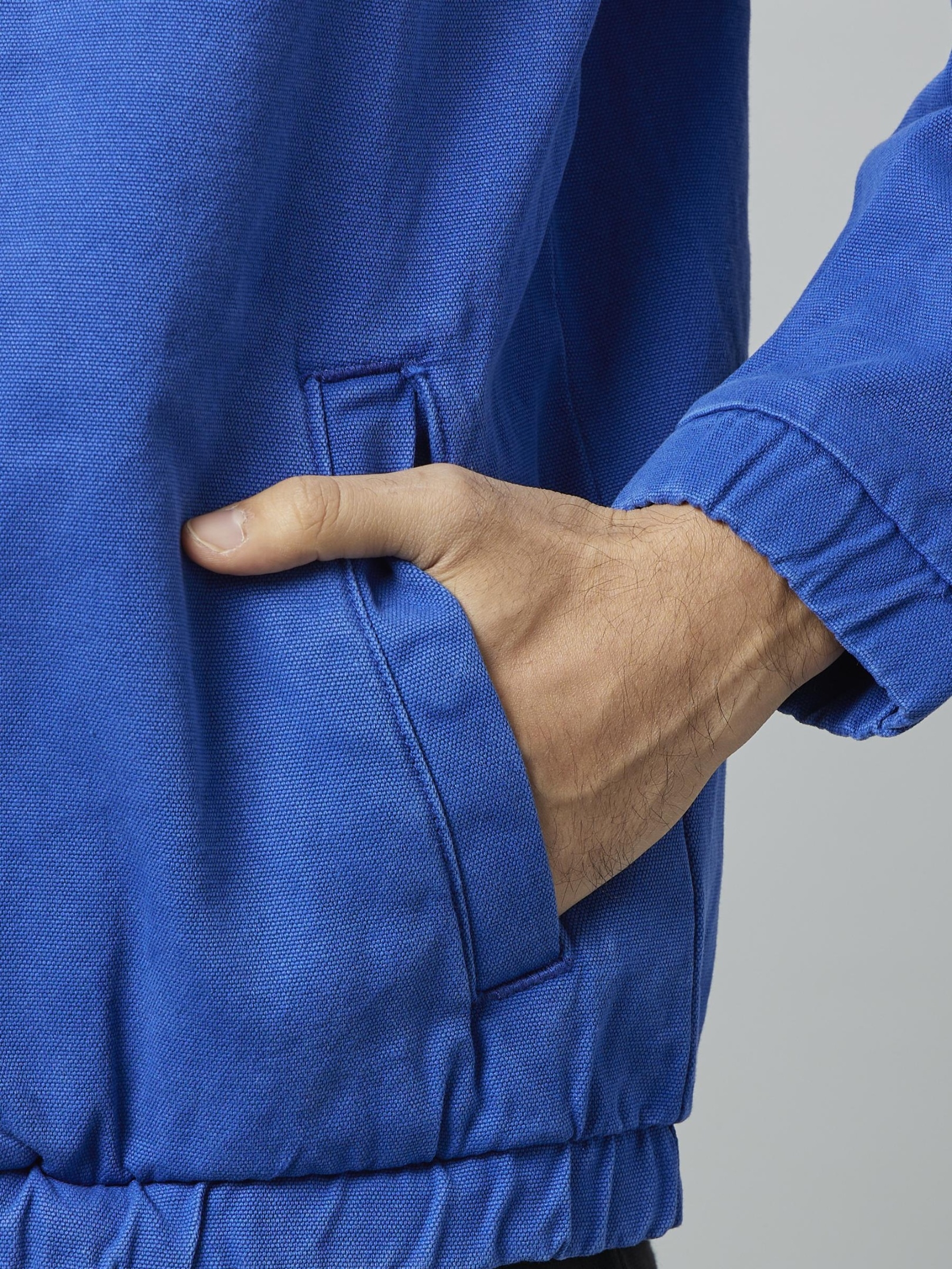 Men's Blue Solid Denim Jackets
