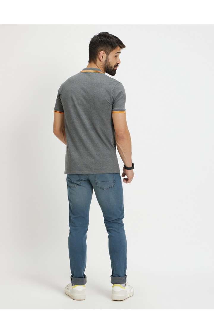Men's Grey Melange Polos