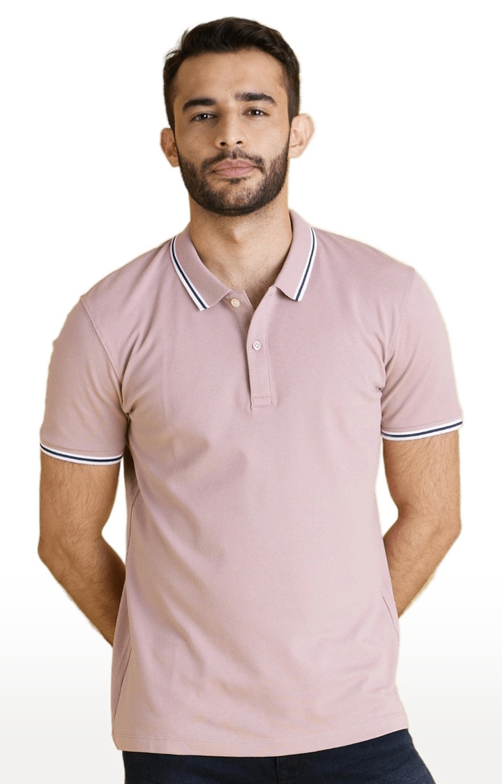celio | Men's Pink Solid Polos