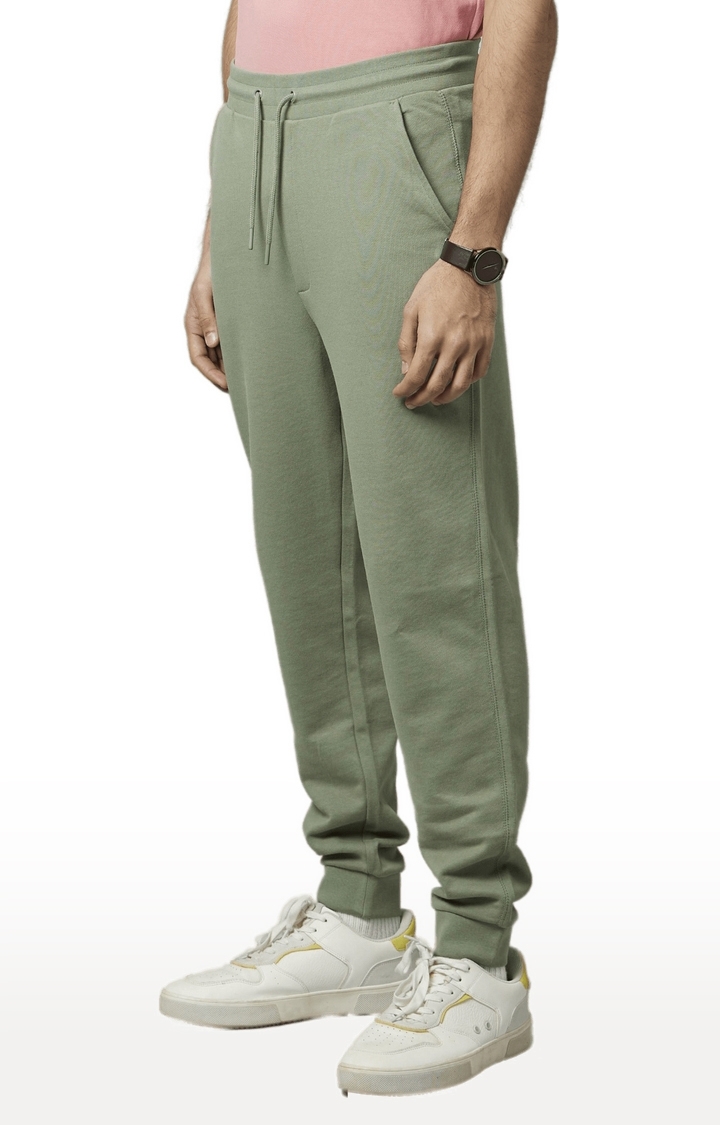 celio | Men's Green Cotton Solid Activewear Joggers 3