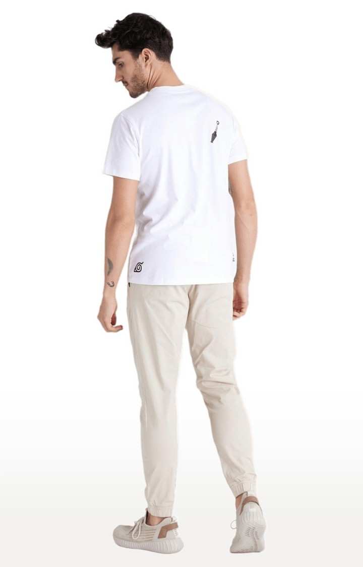 Men's Beige Cotton Blend Solid Casual Joggers