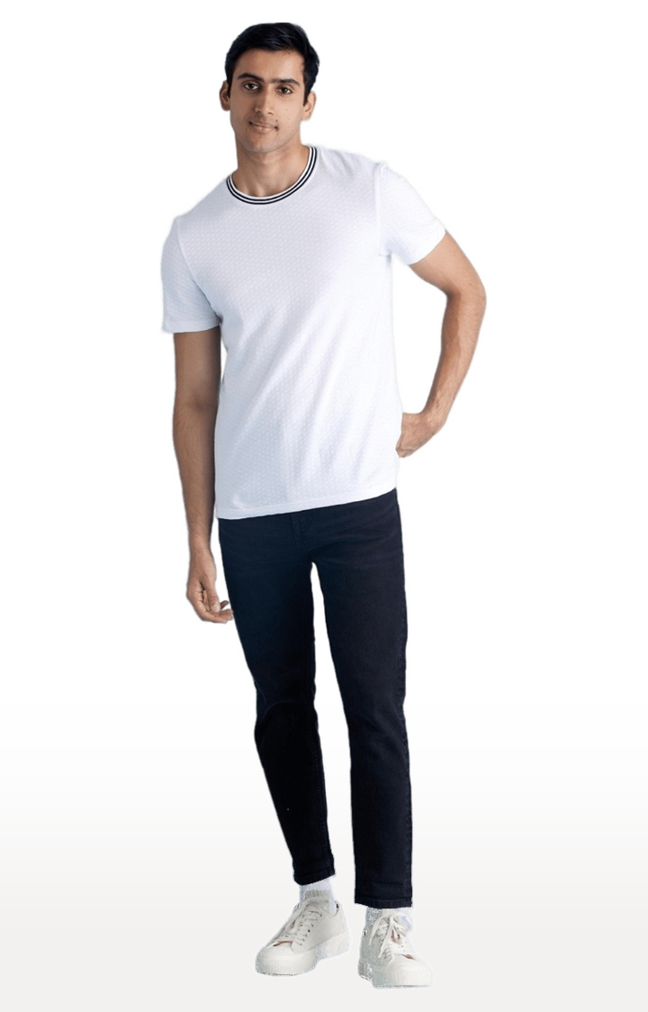 celio | Men's Blue Cotton Blend Solid Slim Jeans