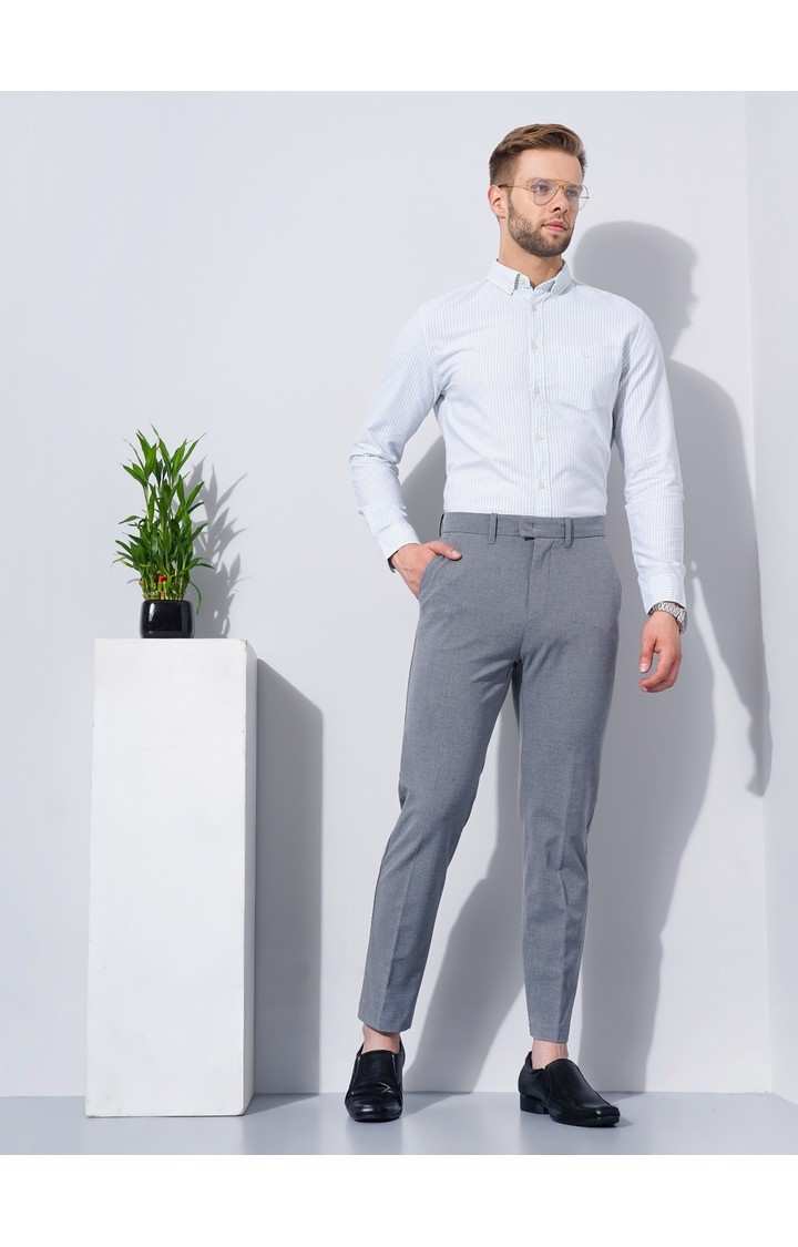 Men's Green Striped Formal Shirts