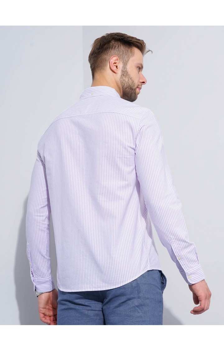 Men's Purple Striped Formal Shirts