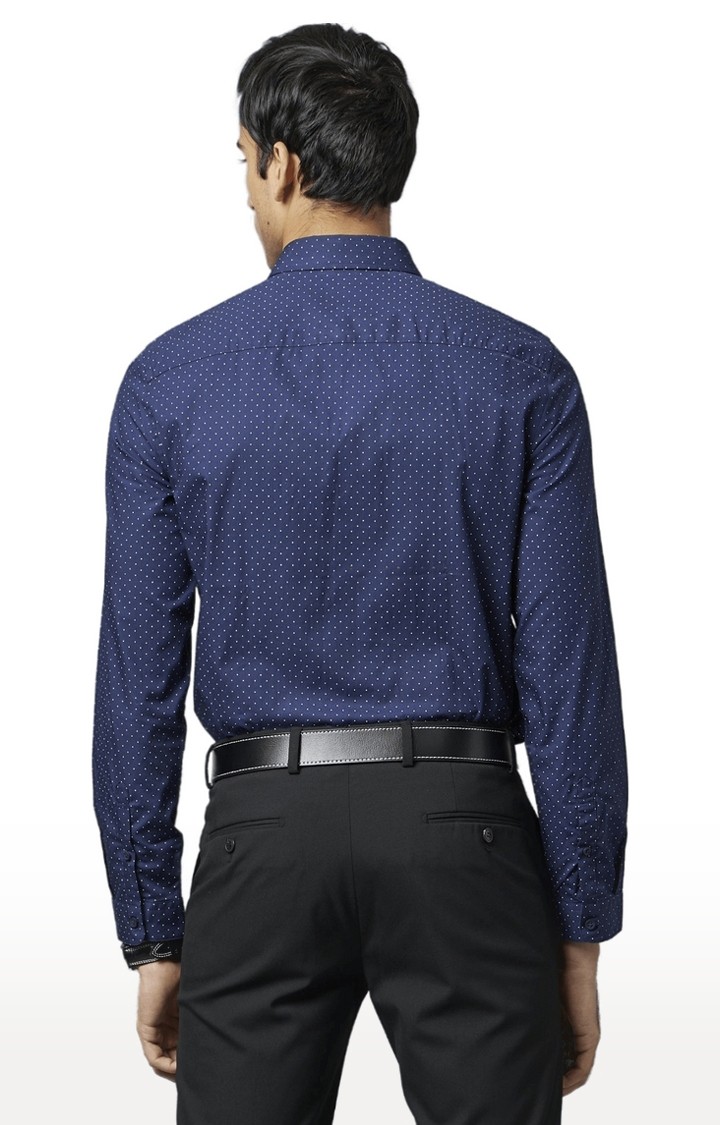 Men's Blue Printed Formal Shirts