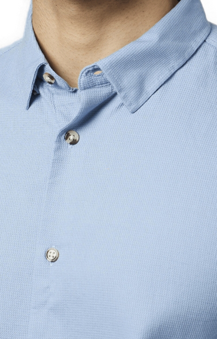 celio | Men's Blue Solid Casual Shirts 5