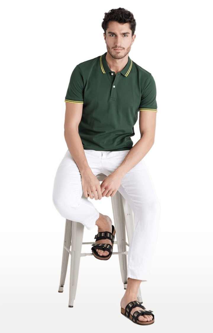 Men's White Linen Solid Casual Pants