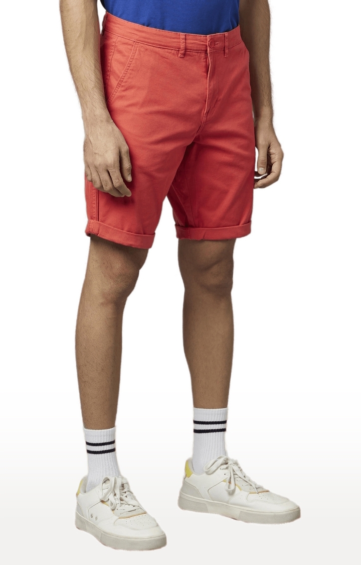 celio | Men's Red Cotton Solid Shorts 2