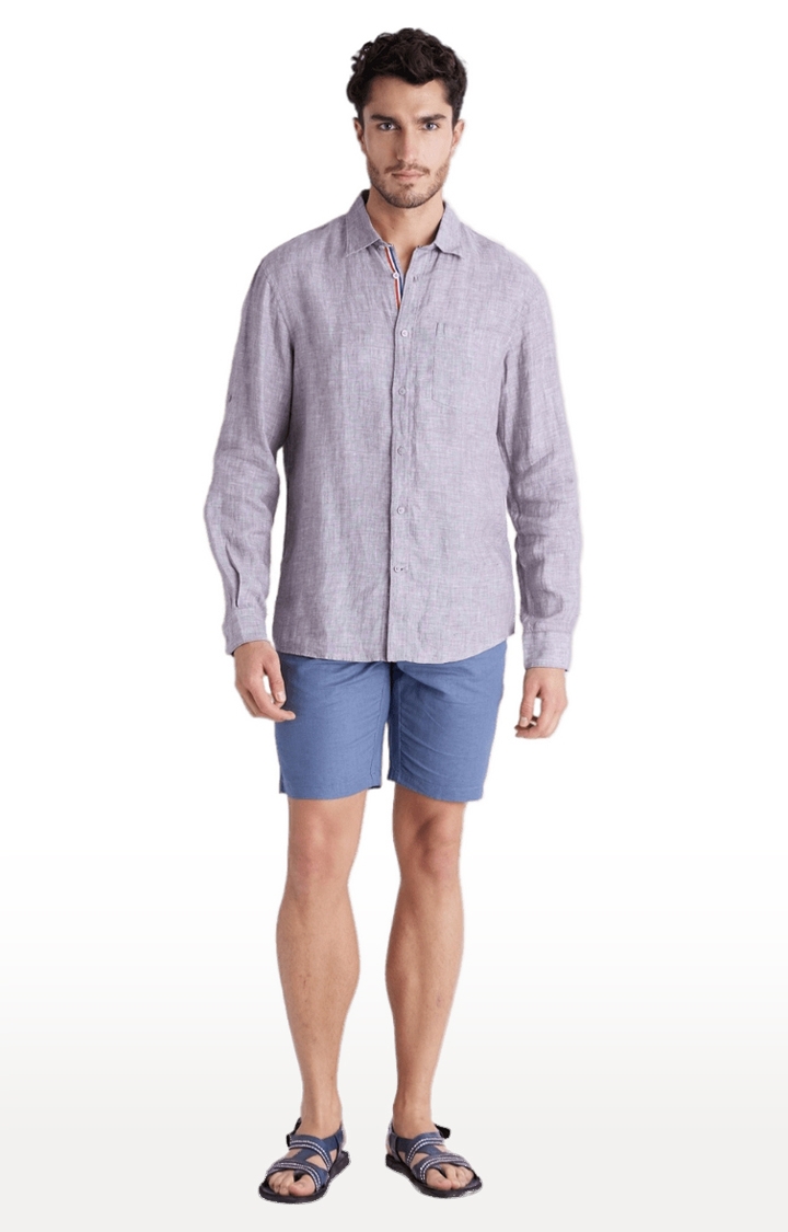 celio | Men's Blue Blended Solid Shorts