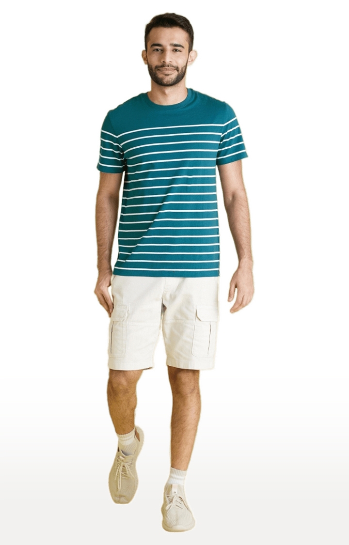 celio | Men's Beige Cotton Blend Solid Shorts