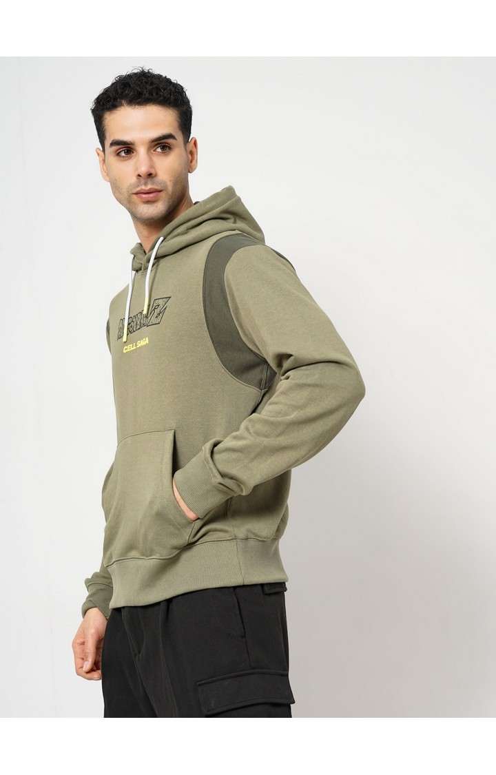 Celio Men Khaki Printed Regular Fit Cotton Dragon Ball Z Sweatshirt