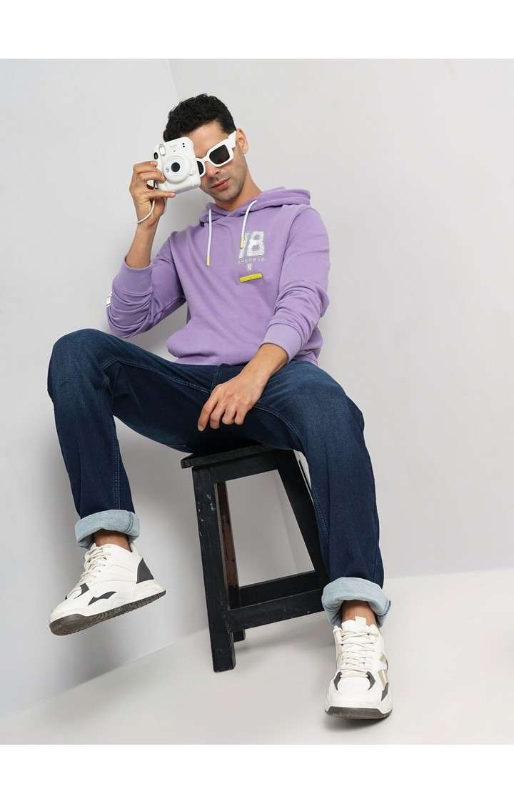Celio Men Purple Printed Regular Fit Cotton Dragon Ball Z Sweatshirt