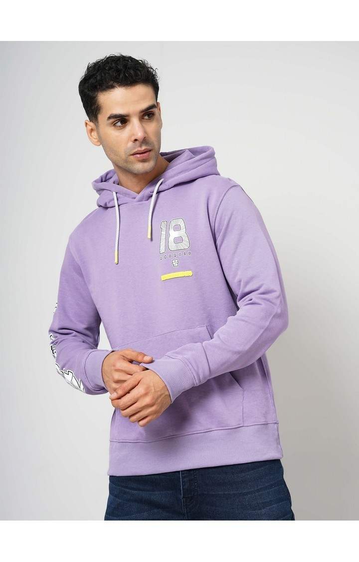 Celio Men Purple Printed Regular Fit Cotton Dragon Ball Z Sweatshirt