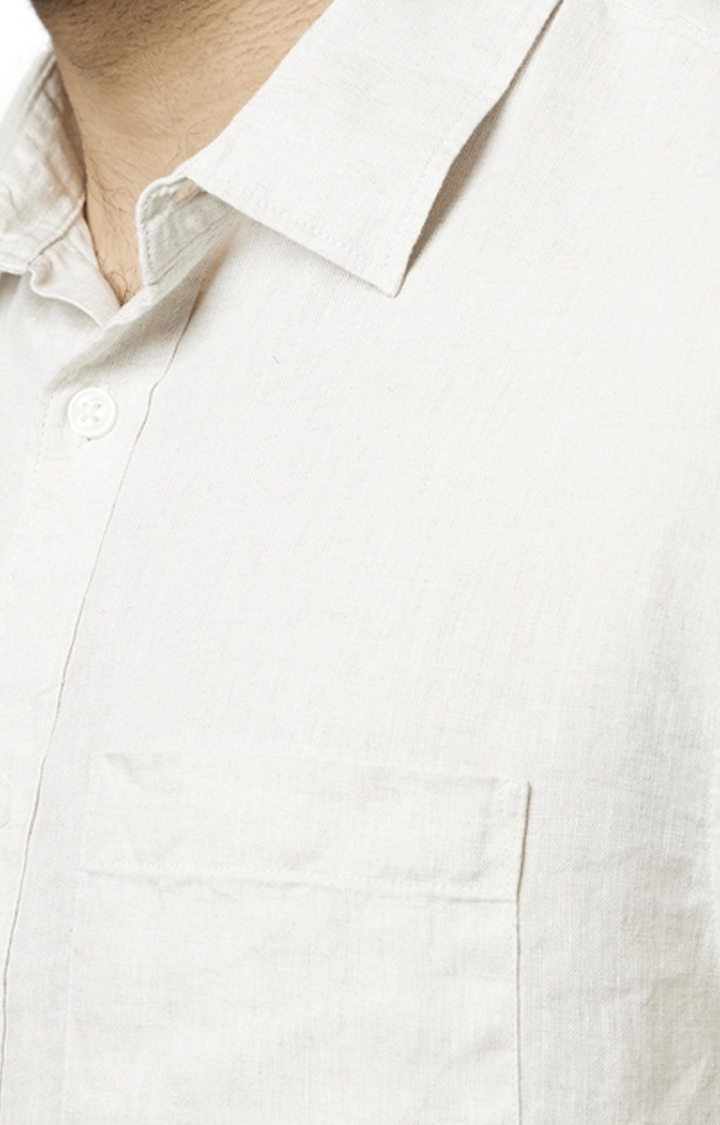 celio | Men's White Solid Casual Shirts 5