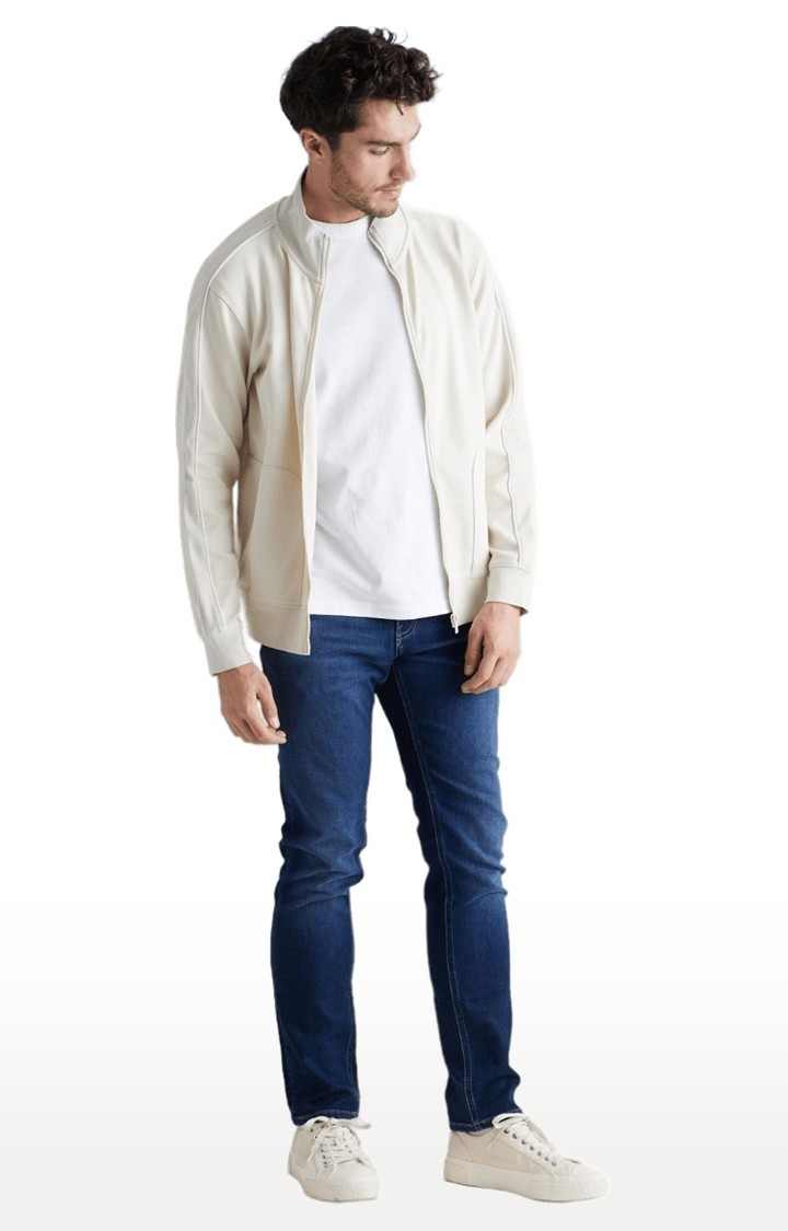 Men's Beige Solid Western Jackets