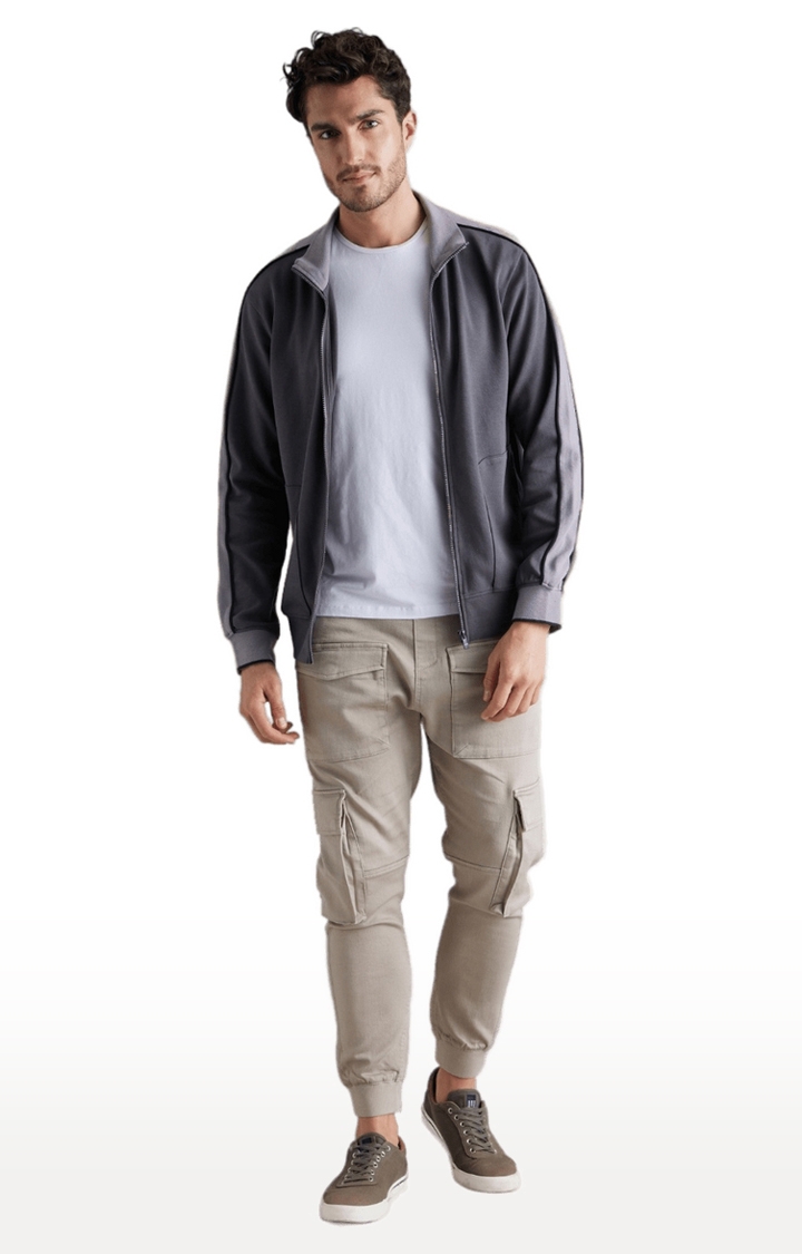 celio | Men's Grey Solid Western Jackets