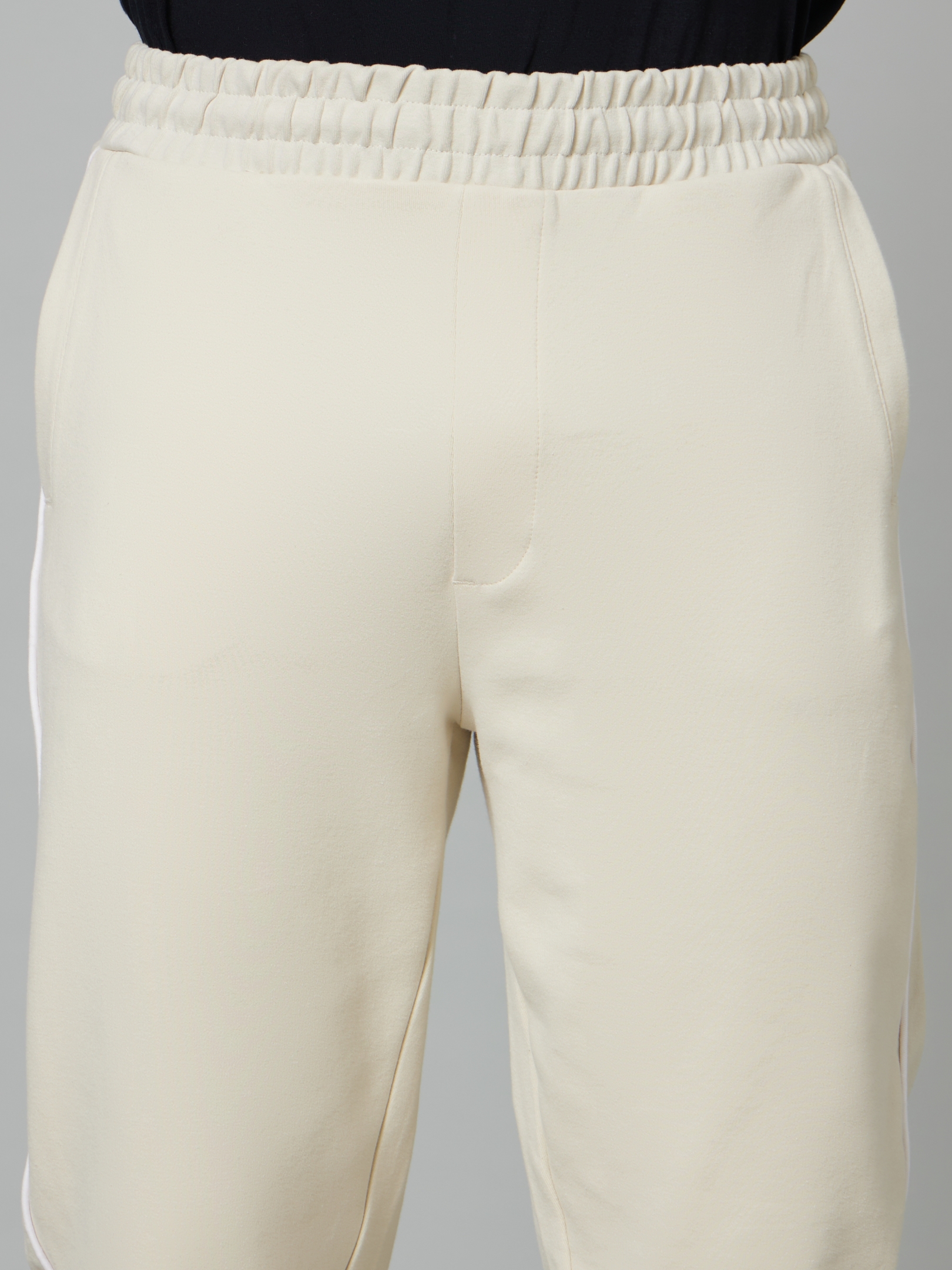 celio | Men's White Cotton Blend Solid Casual Joggers 3