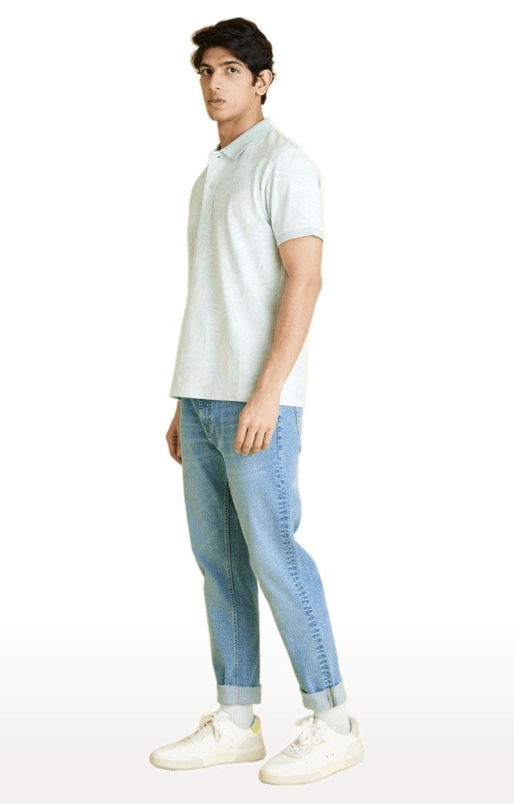Men's Green Solid Polos