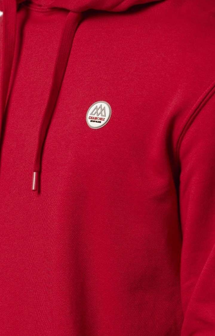 Men's Red Solid Hoodies
