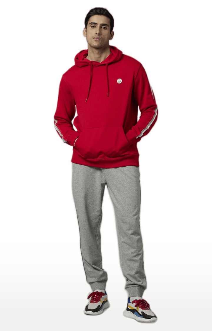 Men's Red Solid Hoodies