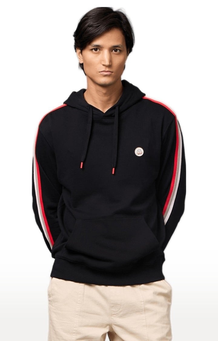 Men's Black Solid Hoodies