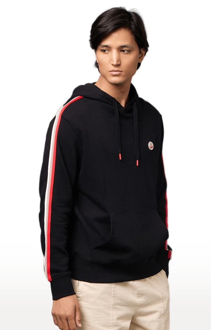 Men's Black Solid Hoodies